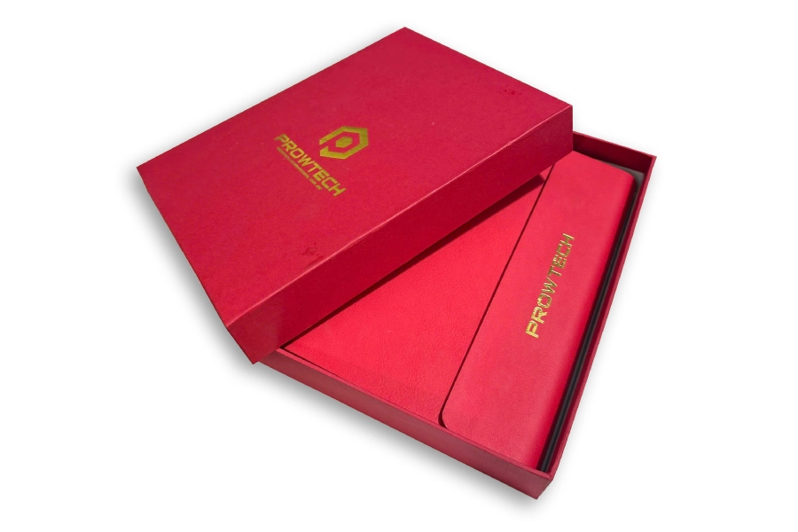 Bộ quà tặng doanh nghiệp VIP, sổ da thật da bò 100% ép kim logo có hộp đựng, bộ quà tặng sang trong dành cho khách hàng cao cấp.